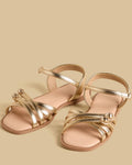 Cross Strap Sandals with Hook and Loop Closure