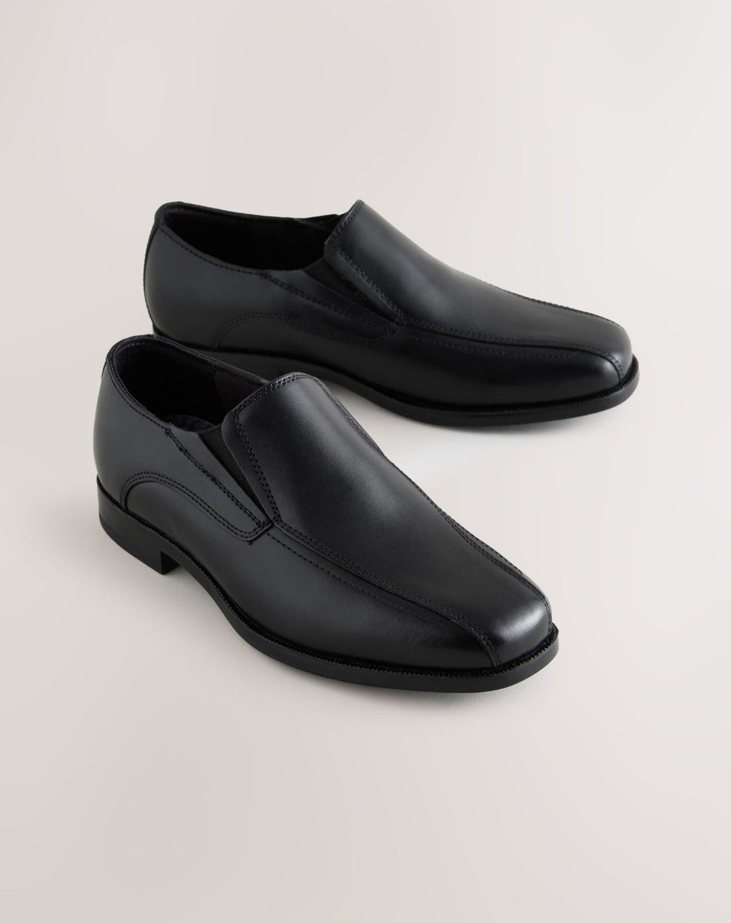Black Leather Loafer School Shoes
