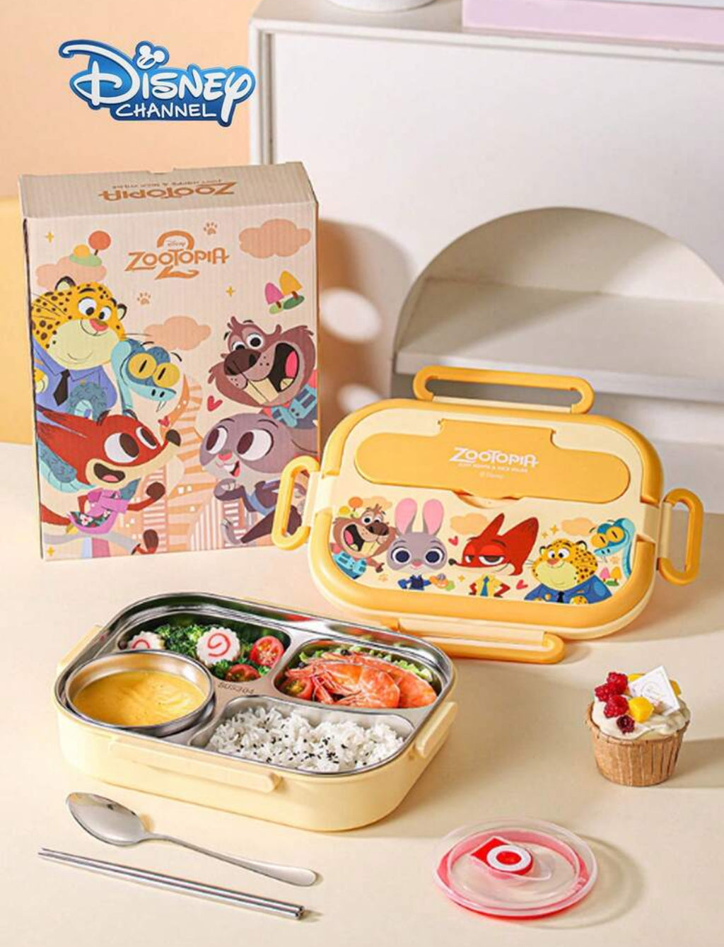 Disney Zootopia Pattern Layered Stainless Steel Insulated Lunch Box