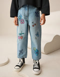 Denim Doodle Printed Jeans