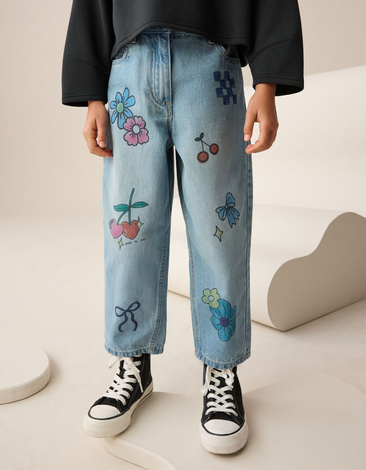 Denim Doodle Printed Jeans