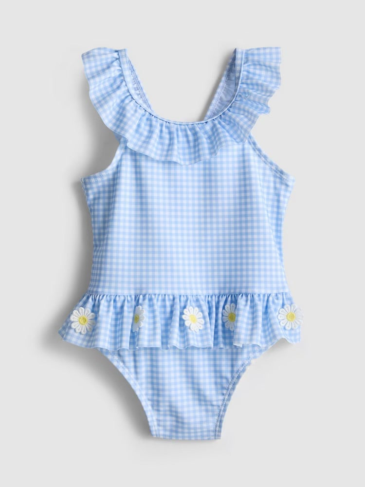 Floral Gingham Check Swimsuit