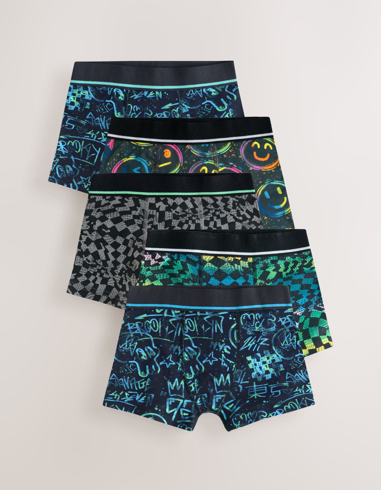 Multi Grafitti Print Trunks 5 Pack