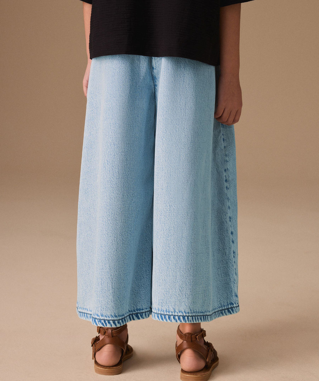 Light Denim Culotte Trousers