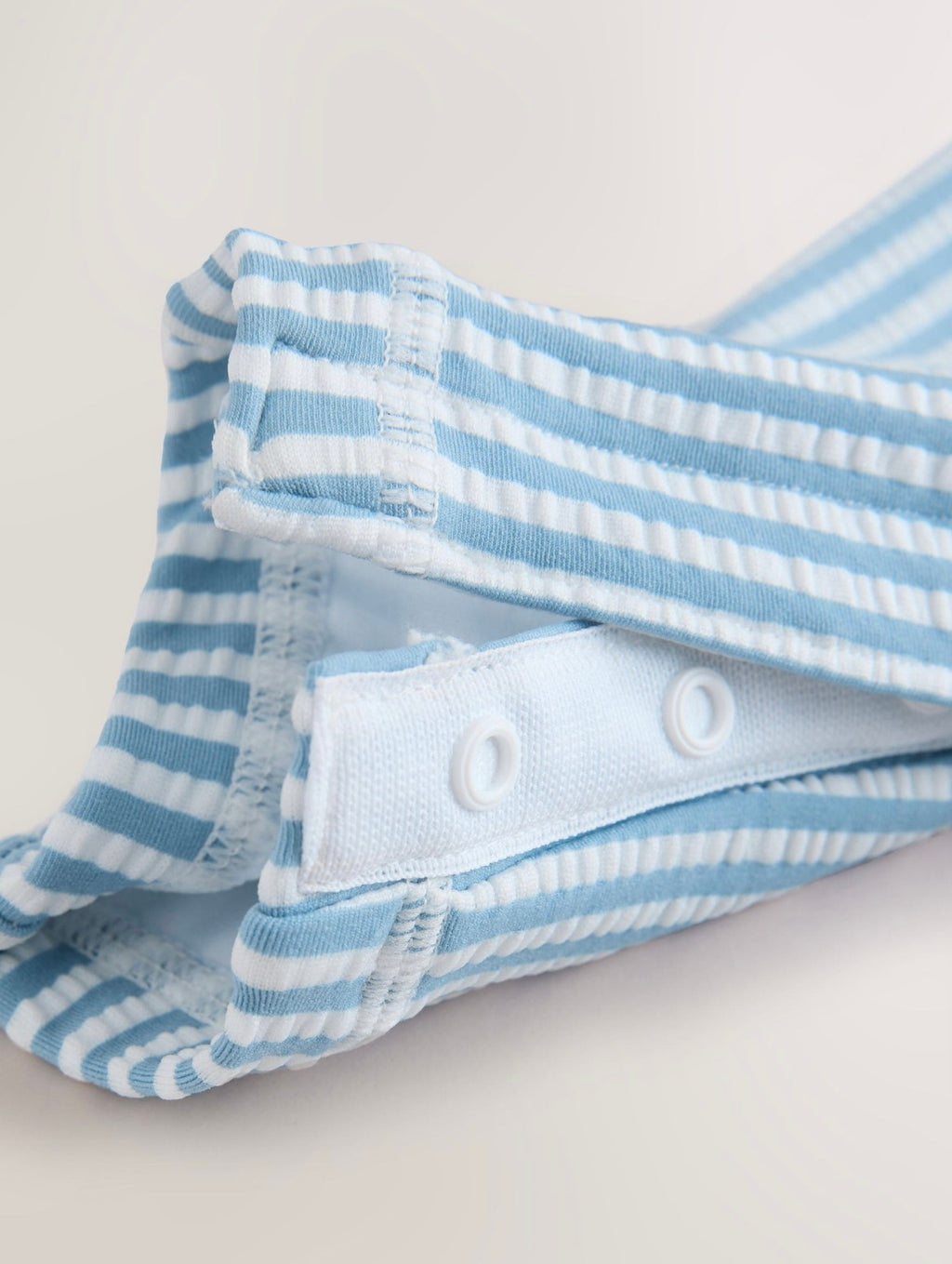 Light Blue Striped Sunsafe Swimsuit and
Hat Set