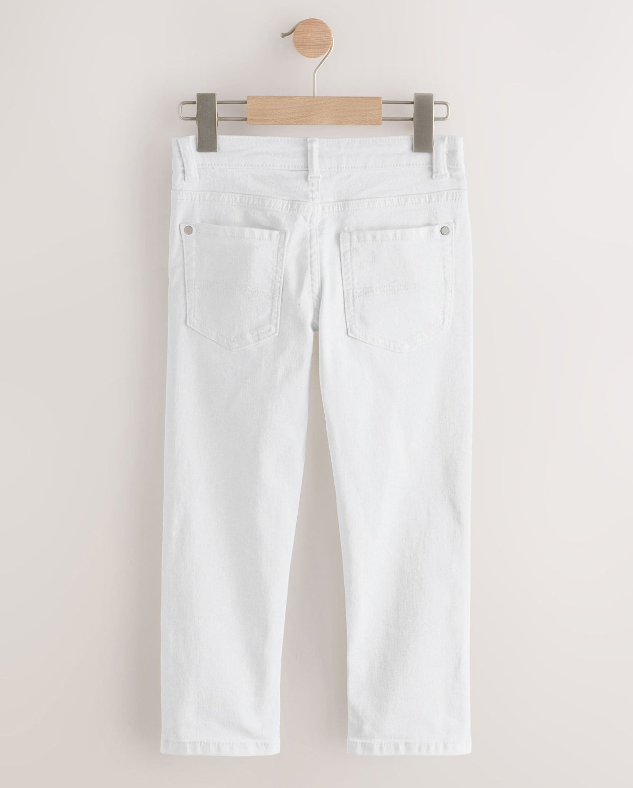 White Regular Fit Stretch Jeans