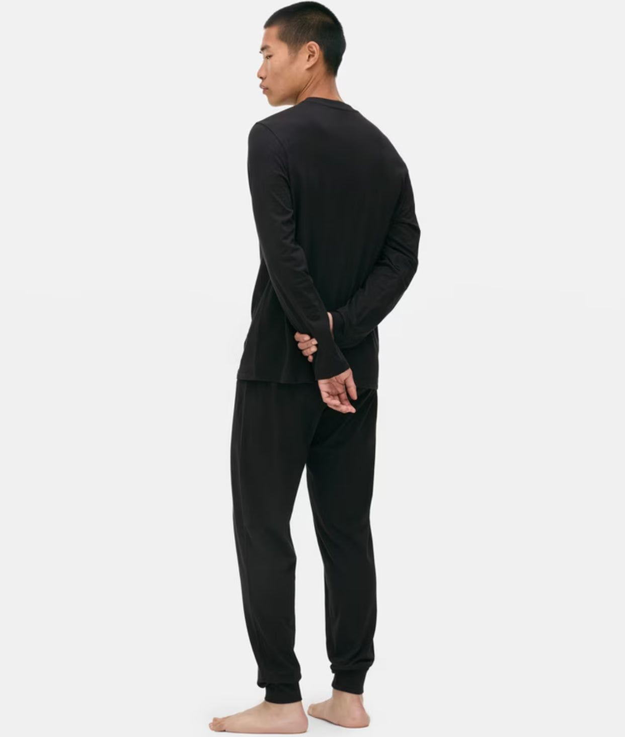 Printed long sleeve pyjama top and bottoms with cuffs