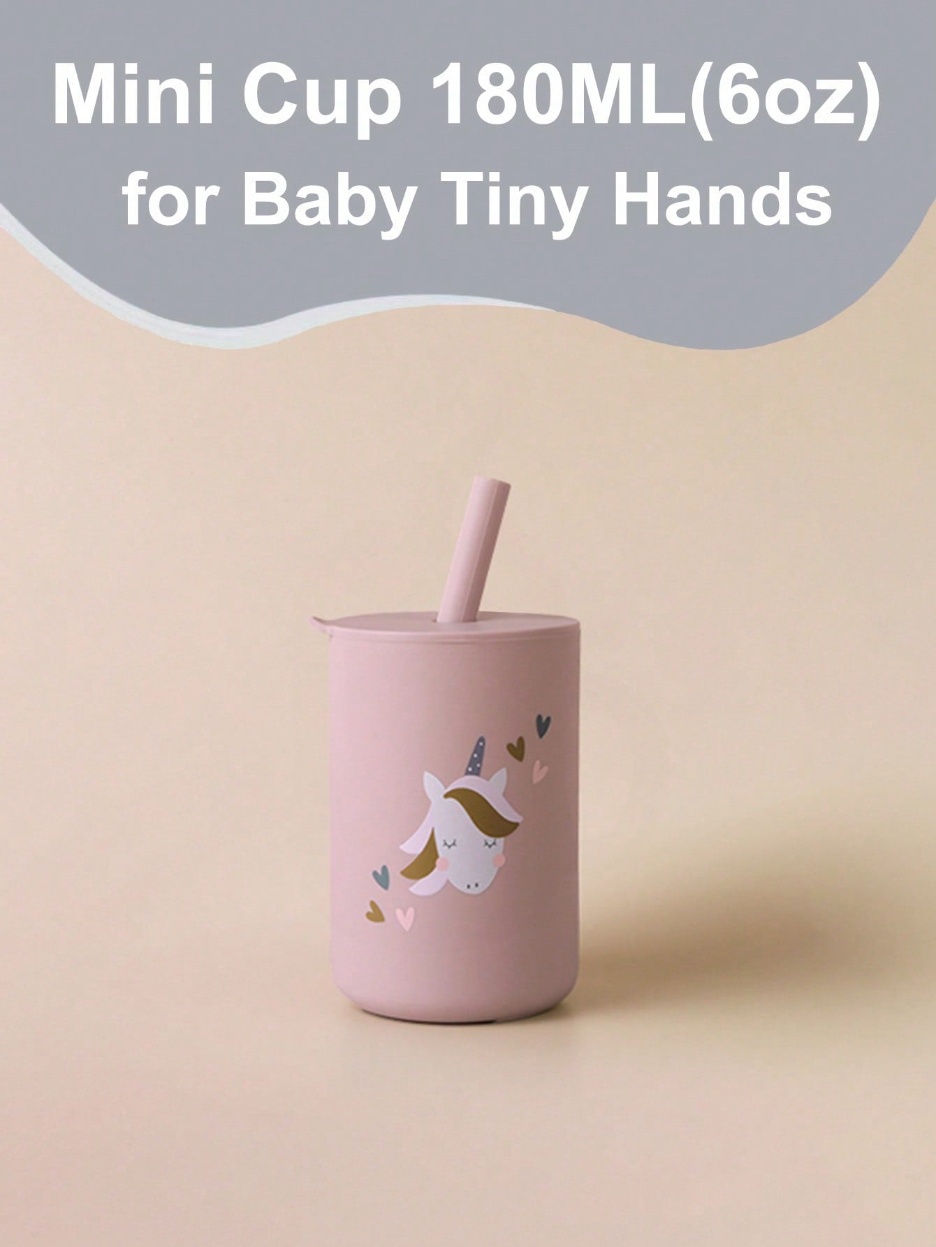 1pc 180ml/6oz Mini Silicone Straw Cup (immediate)