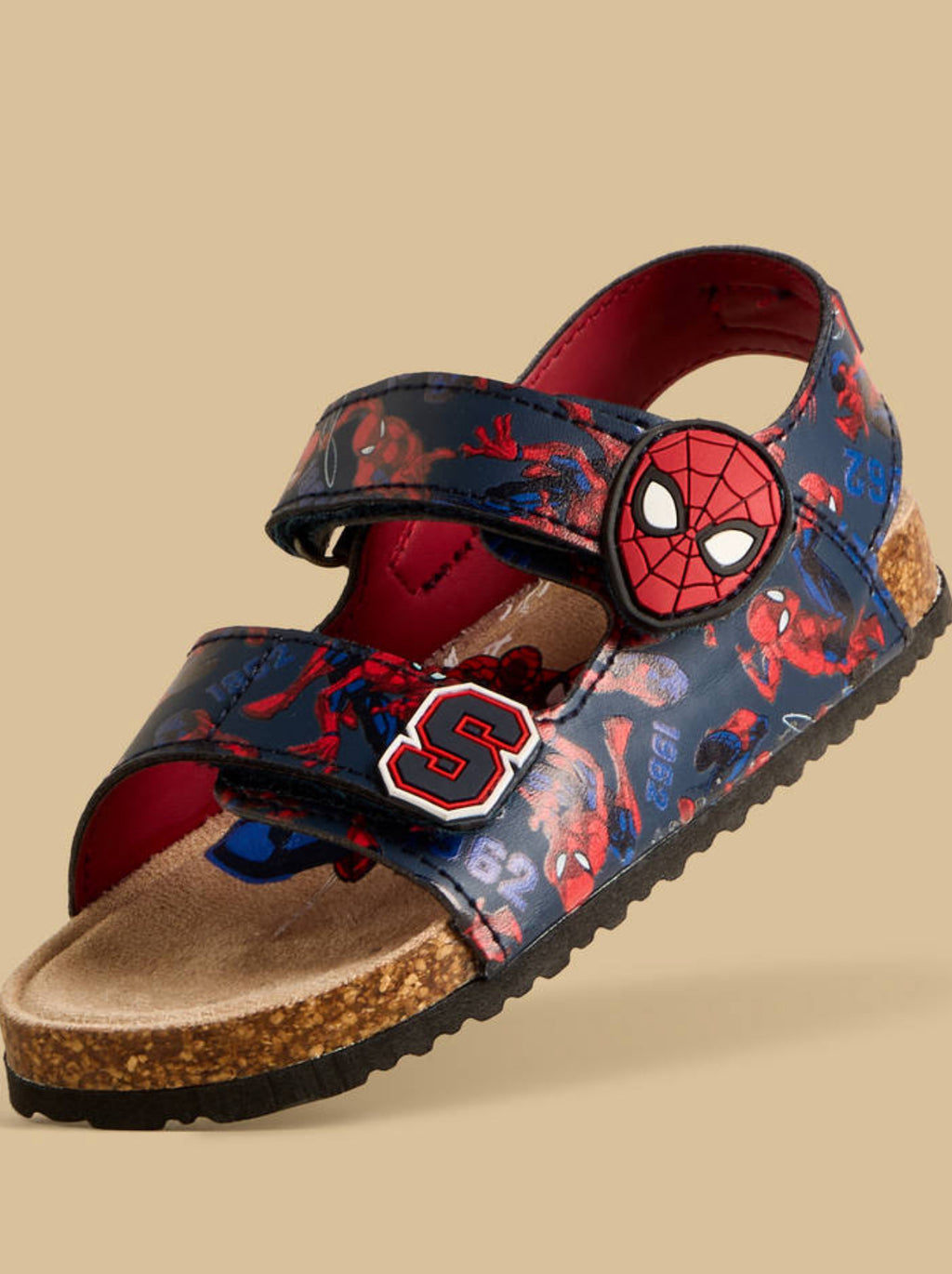 Spider-Man Print Strap Sandals with Hook and Loop Closure S