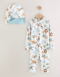 White Sunsafe Swimsuit and Hat Set