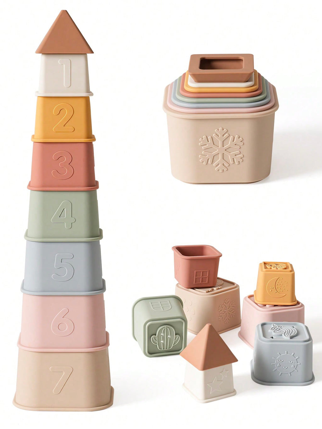 Baby Silicone Stacking Cups Set Of 8