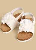 Floral Applique Sandals with Hook and Loop Closure