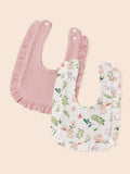 2pcs Soft & Comfortable 100% Cotton Baby Bibs (immediate)