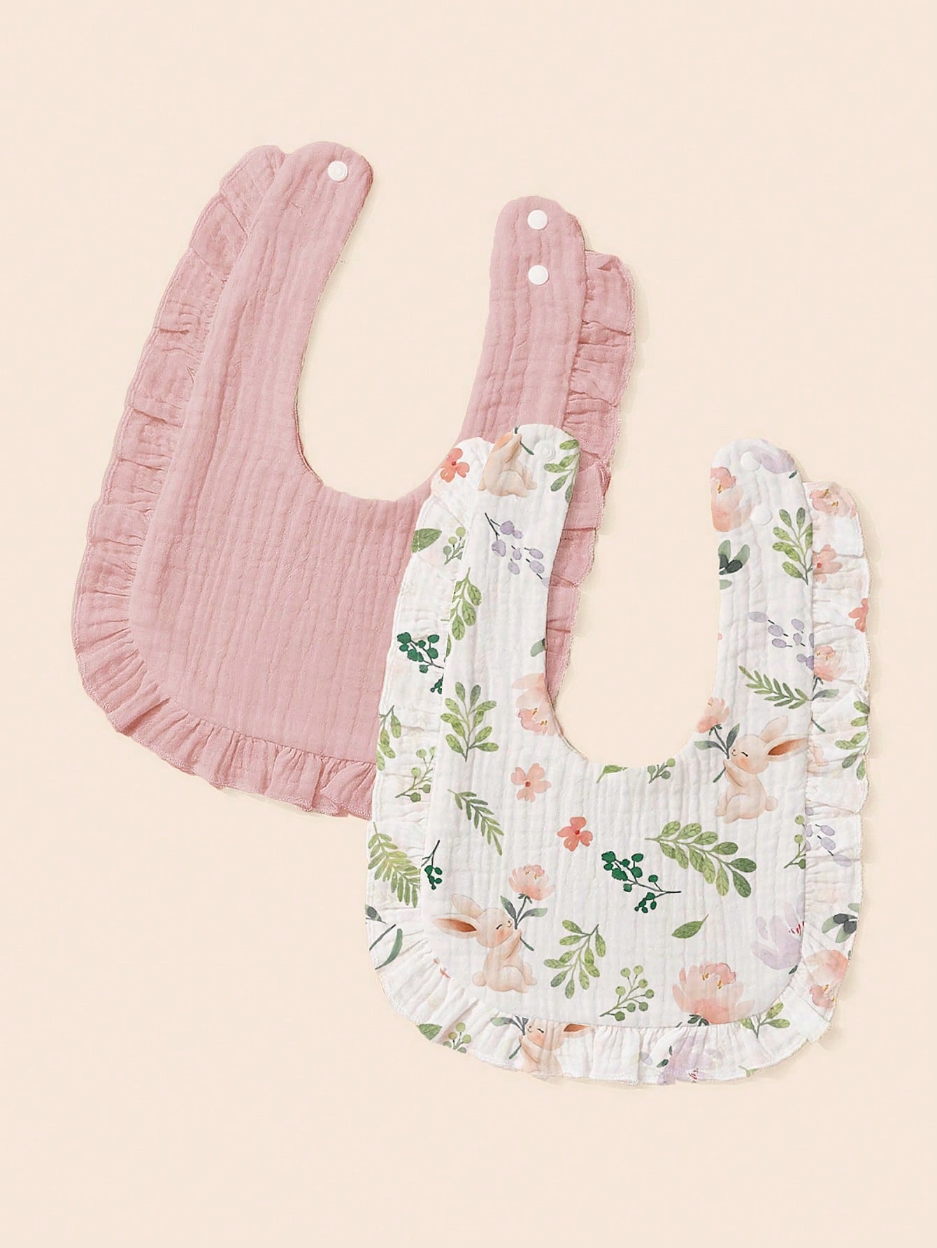 2pcs Soft & Comfortable 100% Cotton Baby Bibs (immediate)