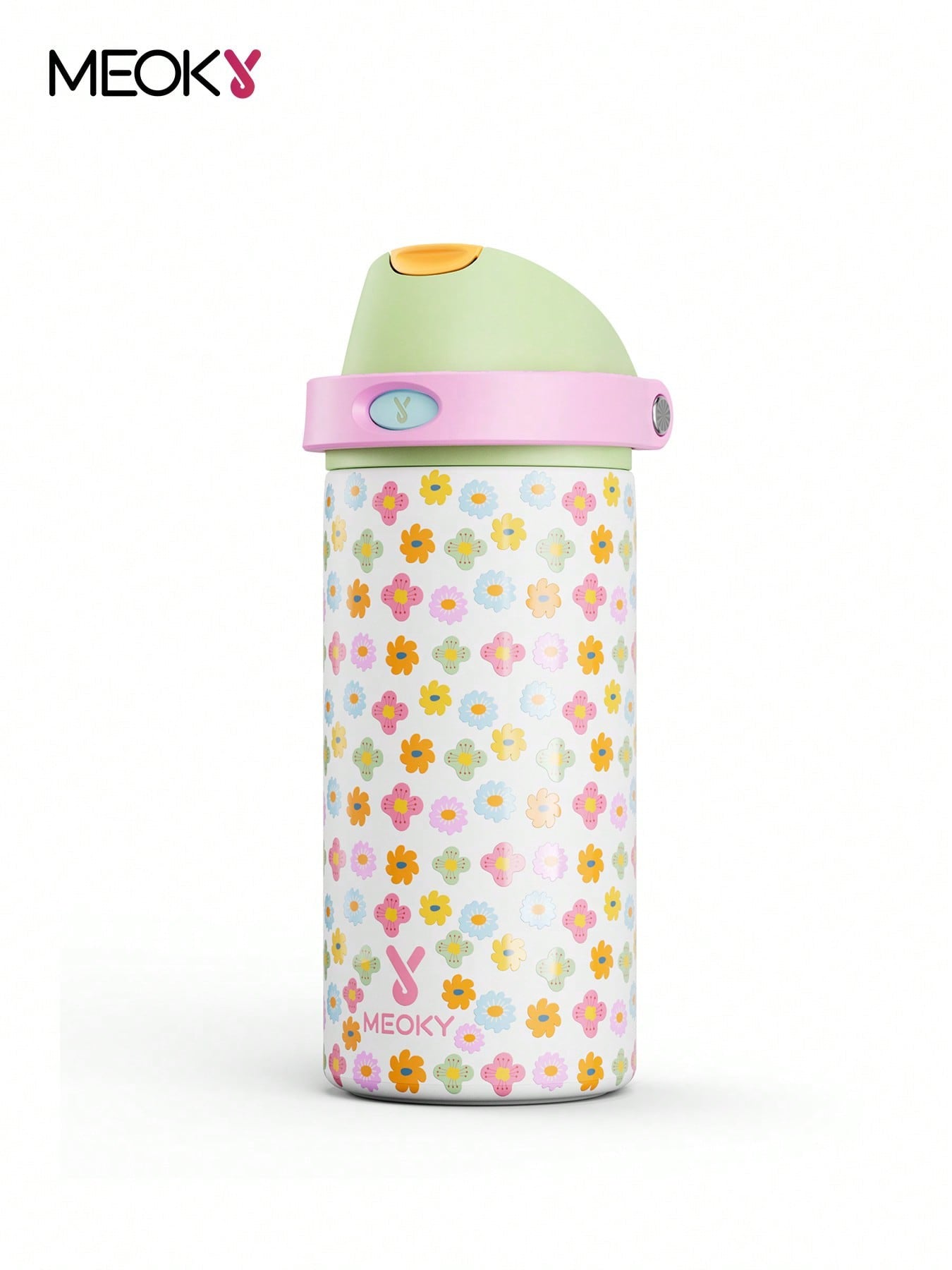 Meoky 530 ml Vacuum Insulated Water Bottle With 2-In-1 Straw And Spout Lid
