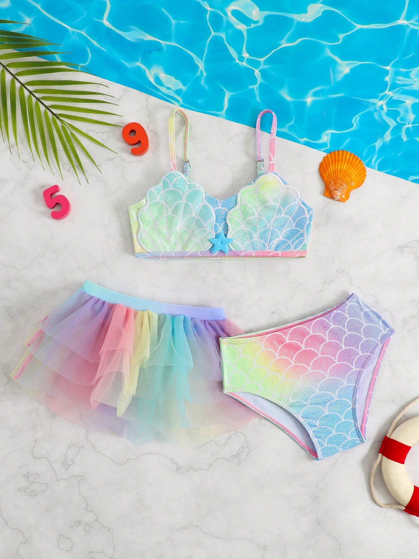 Girl Mermaid 3pcs Swimsuit (immediate)