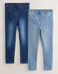 Blue Elasticated Waist Jeggings 2 pack