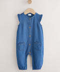 Denim Blue Baby Long Leg Romper