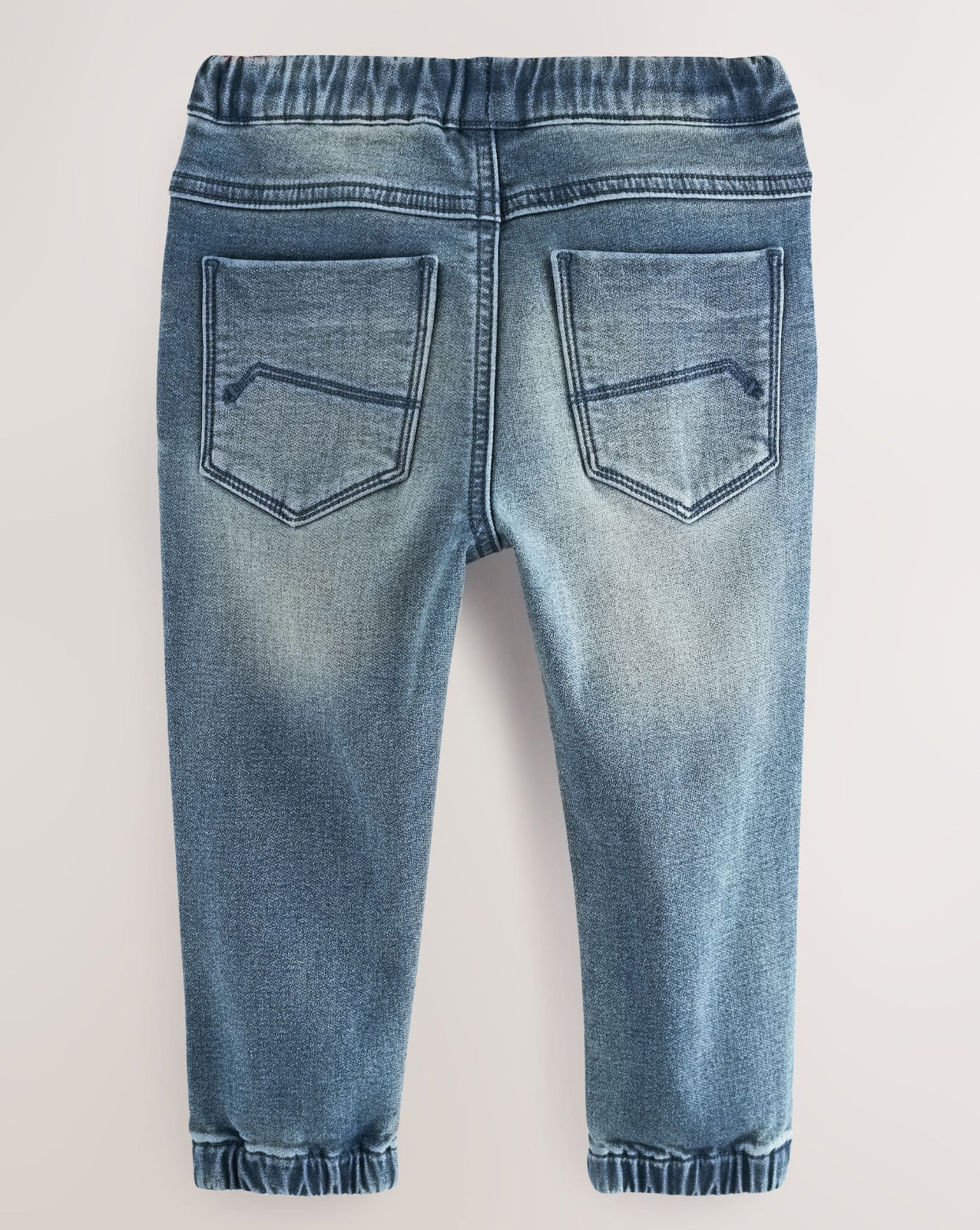 Mid Blue Regular Fit Joggers Jeans With Comfort Stretch