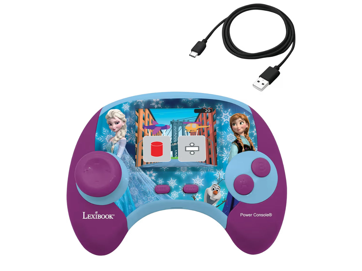 Lexibook, Frozen, Power Console®, Bilingual educational game console with 100 activities, French/English