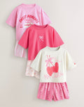 Red/Pink Cherry Short Pyjamas 3 Pack