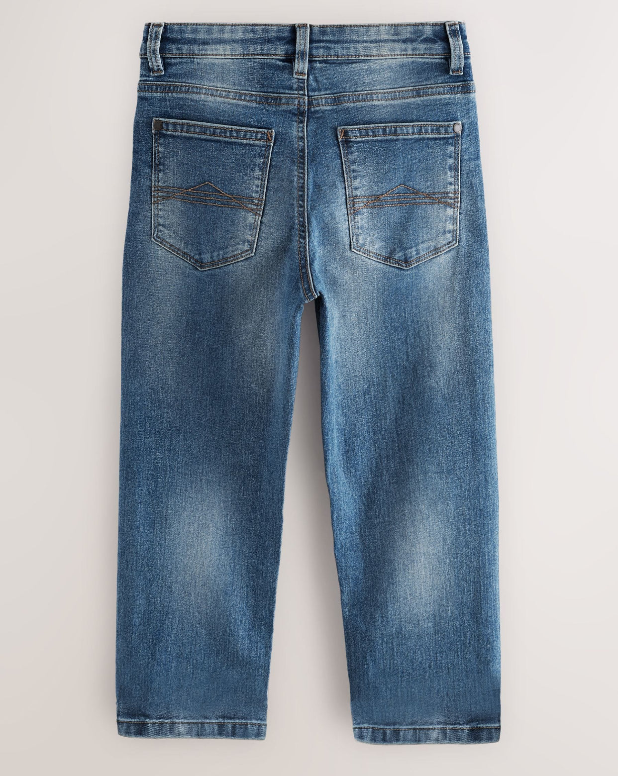 Blue Acid Wash Loose Fit Stretch Jeans