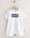 White/Black Band Baby Romper