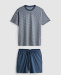 Short pyjama set with a striped tee