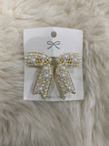 1pc faux pearl bow hair Clip