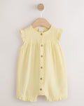 Yellow Baby Short Leg Muslin Romper