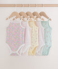 Pink/Blue Vest Baby Bodysuits 5 Pack