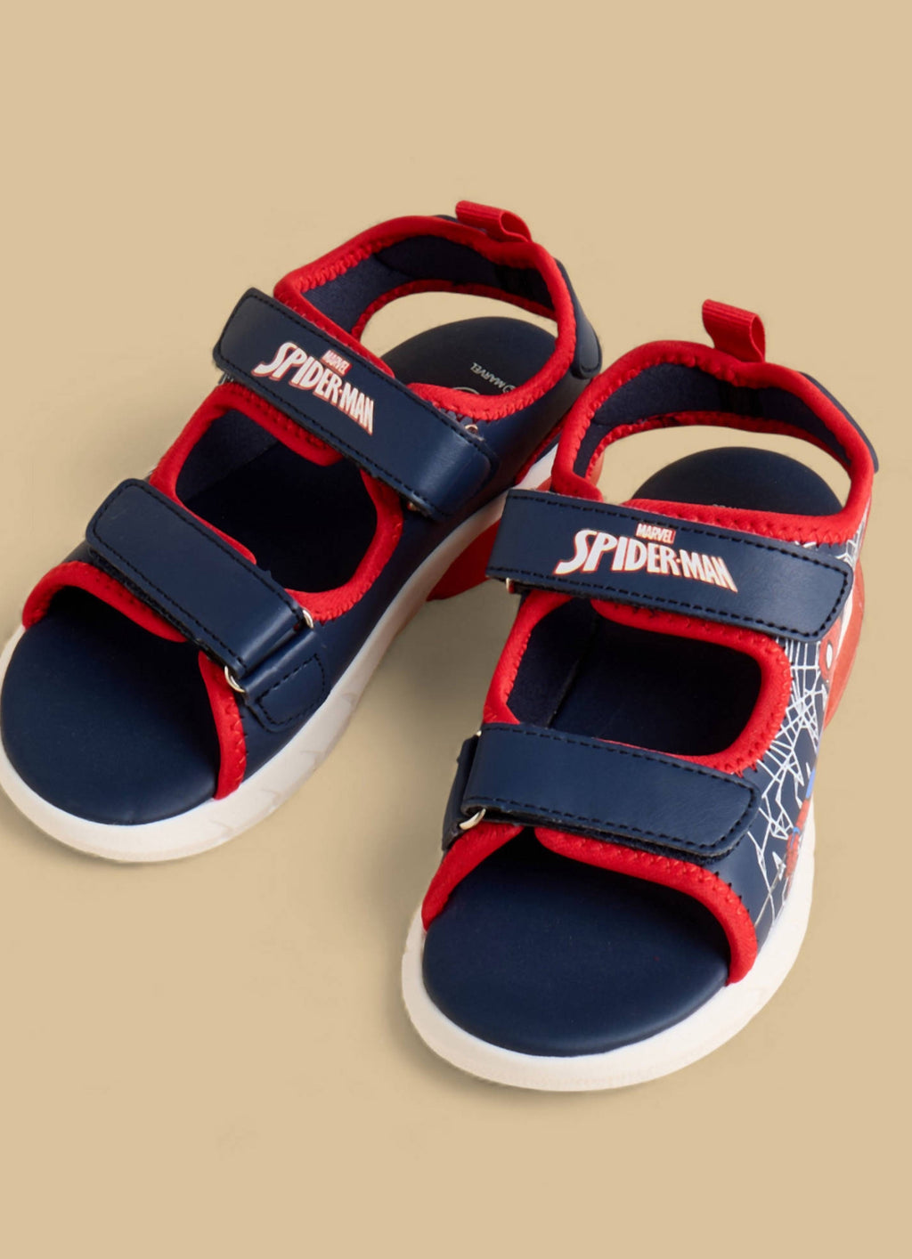 Spider-Man Print Sandals with Hook and Loop Closure