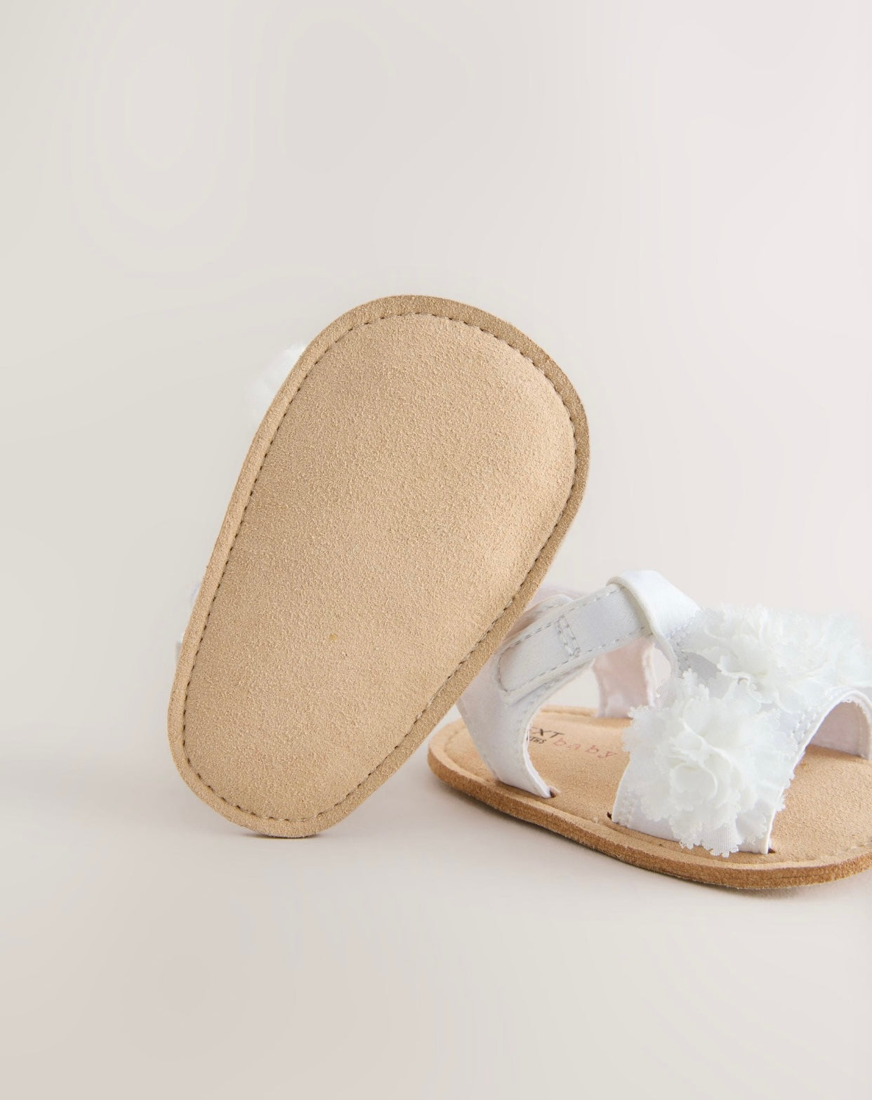 White Corsage Flower Baby Sandals