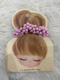 Faux pearl hair tie