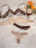 6pcs/Set Women Lace Underwire Soft Cup Comfortable Bra Set