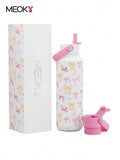 Meoky 530 ml Insulated Tumbler With 2 Spout Lid And Straw