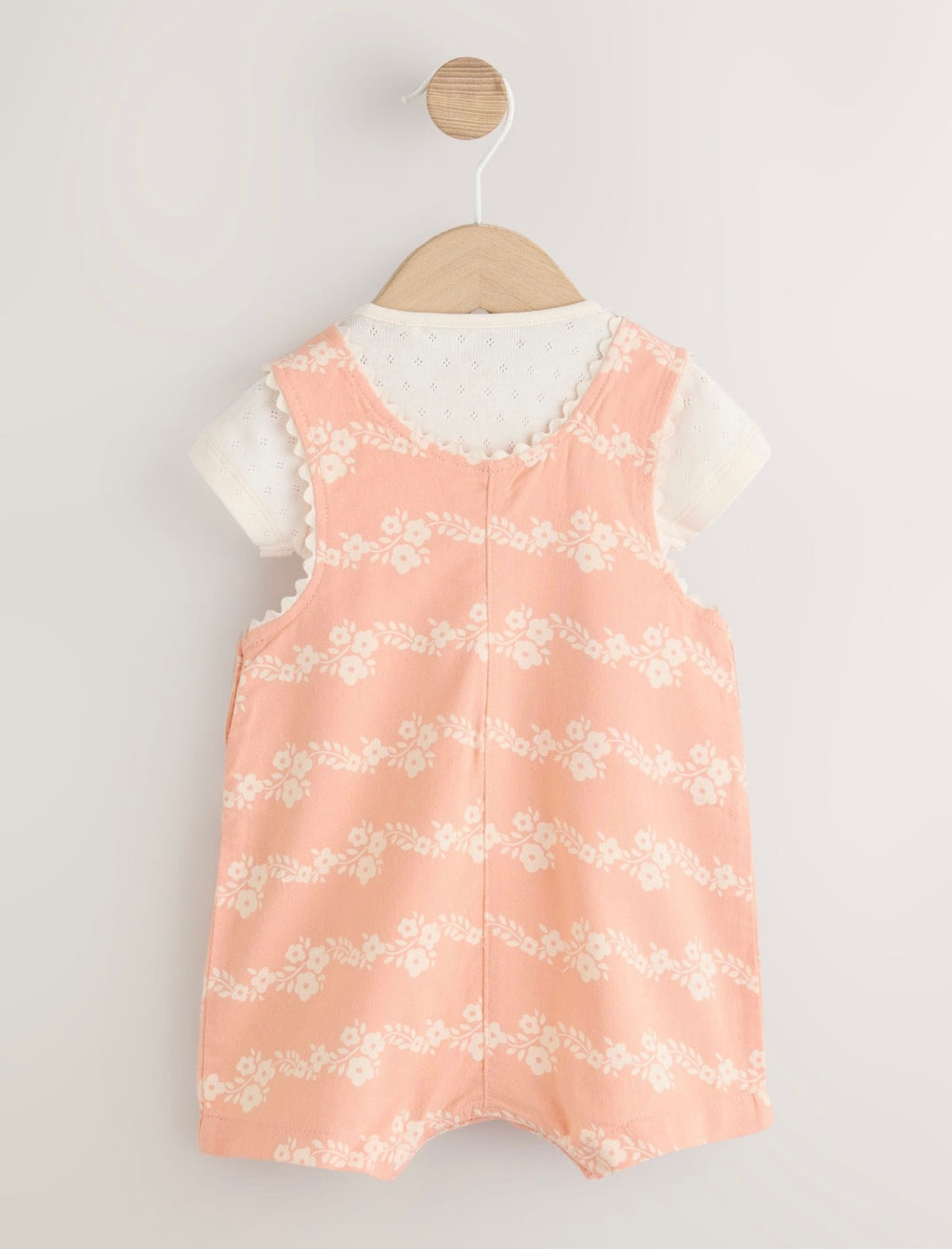 Orange Floral Baby Dungarees and Bodysuits Set 2 Piece