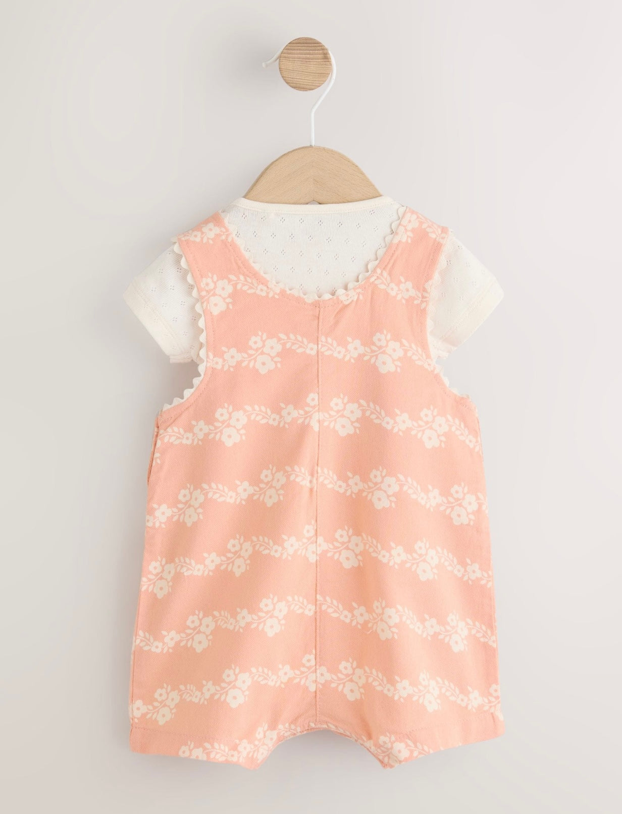 Orange Floral Baby Dungarees and Bodysuits Set 2 Piece
