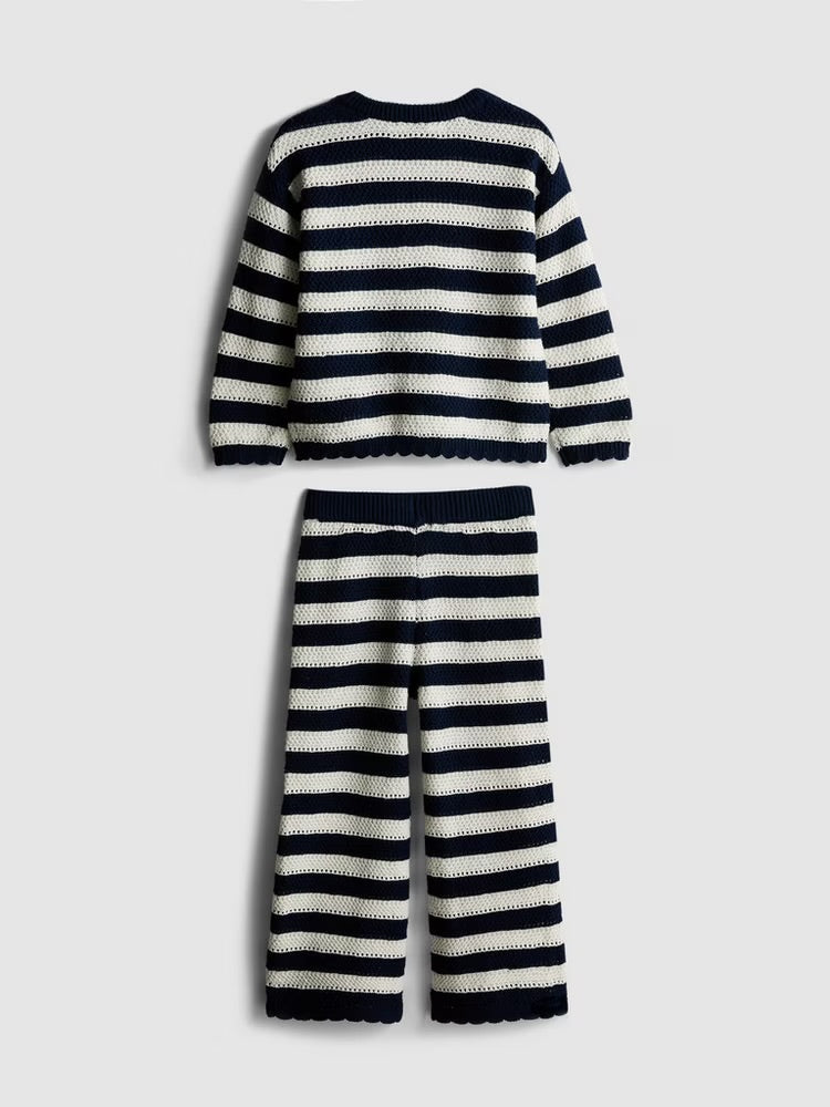 Heart Stripe Jumper and Knit Trousers Set