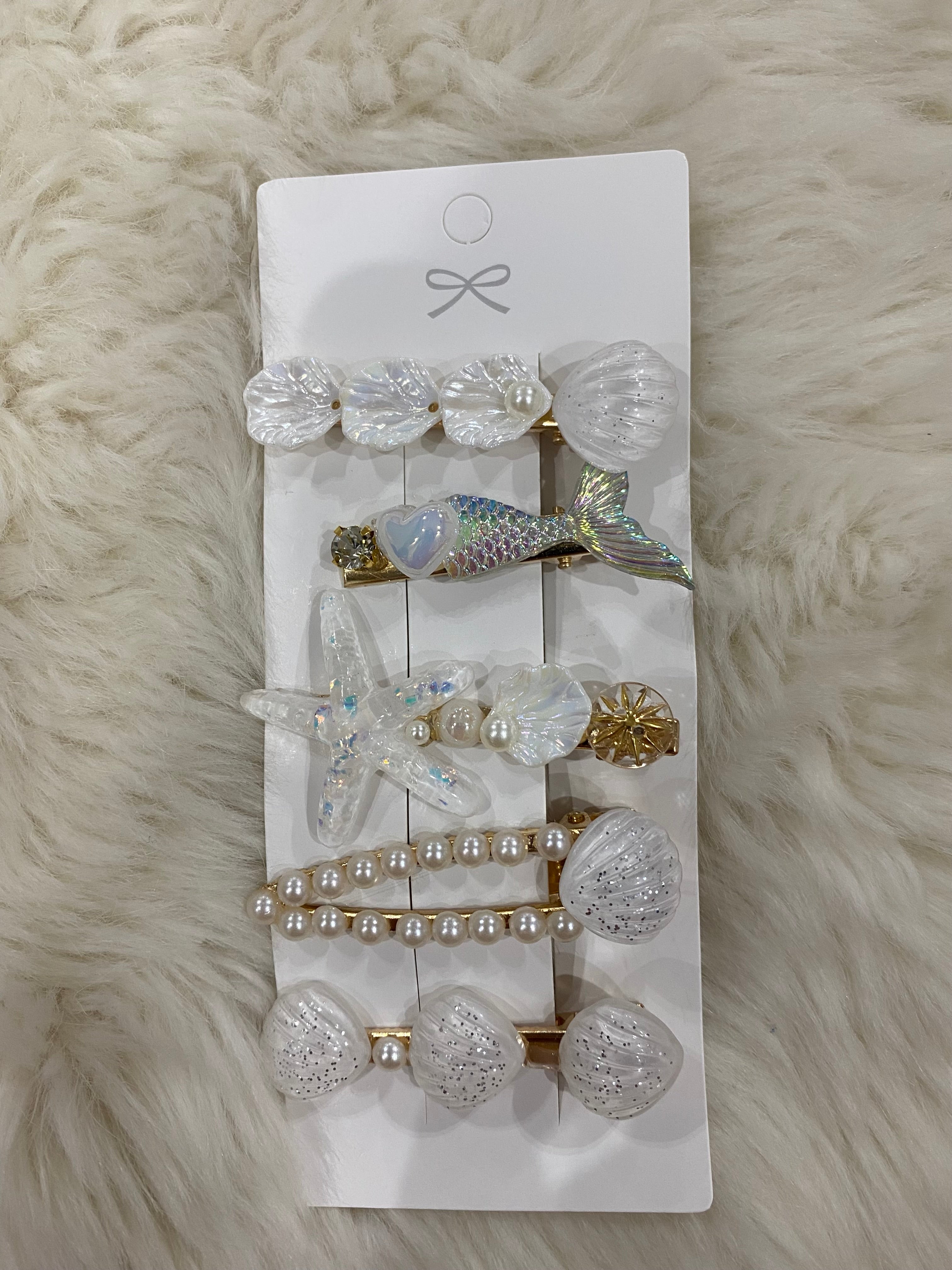 5pcs pearl shells hair clips