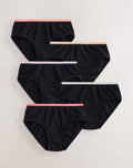 Black/ Bright Waistband Briefs 5 Pack