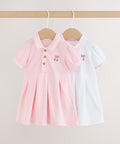 Pink White Short Sleeve Baby Dresses
2 Pack