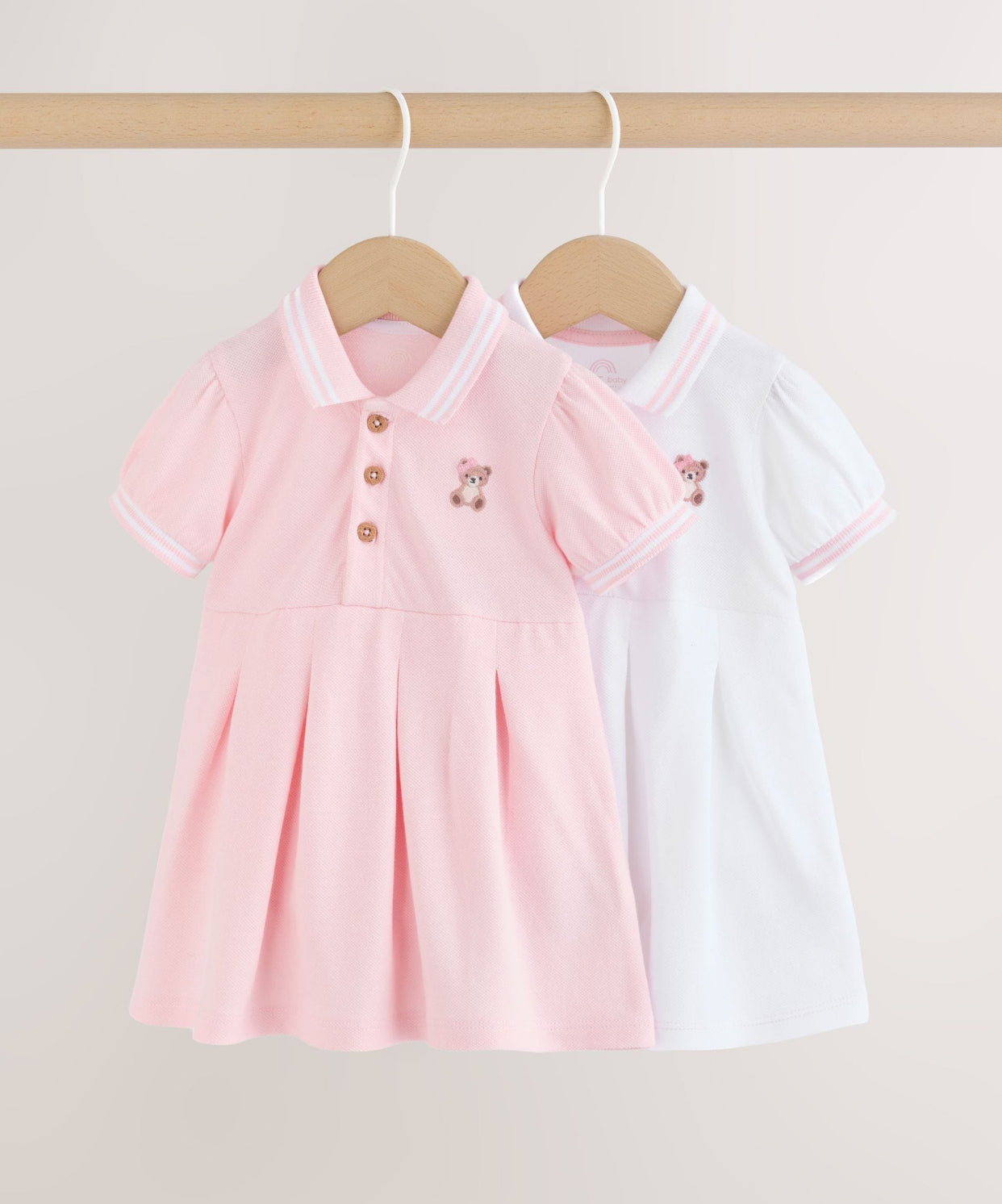 Pink White Short Sleeve Baby Dresses
2 Pack