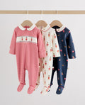 Red Bear Baby Sleepsuits 3 Pack