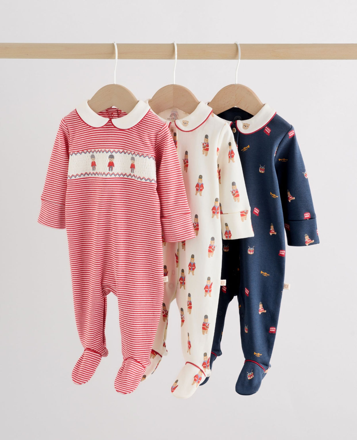 Red Bear Baby Sleepsuits 3 Pack