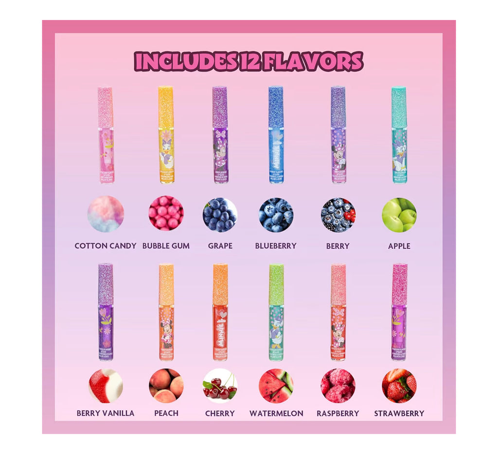 Disney Minnie Mouse 12 Piece Plant Based Lip Gloss