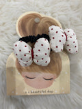 2pcs white polka dot hair scrunchies Set