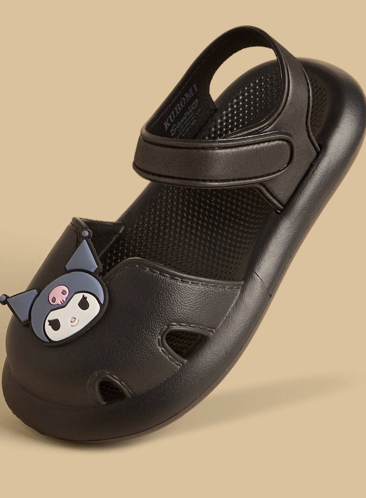 Kuromi Applique Clog Sandals with Hook and Loop Closure