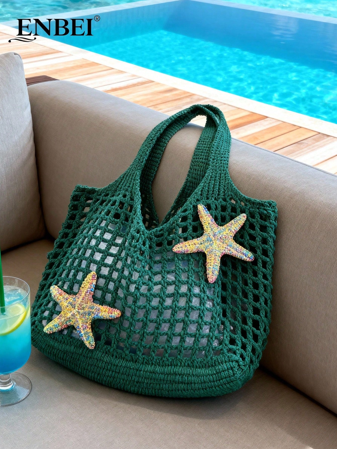 Starfish Woven Beach Bag