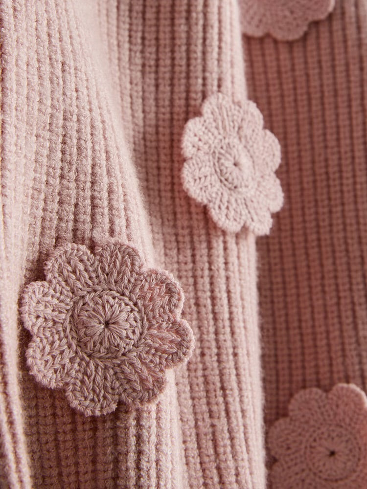 Crochet Flower Jumper and Knit Leggings Set (immediate)
